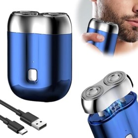 Rasoir de poche USB pour homme, rechargeable, étanche, compact, double tête, mini rasoir électrique portable pour la maison, 