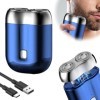 Rasoir de poche USB pour homme, rechargeable, étanche, compact, double tête, mini rasoir électrique portable pour la maison, 