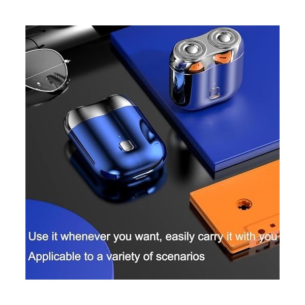 Rasoir de poche USB pour homme, rechargeable, étanche, compact, double tête, mini rasoir électrique portable pour la maison, 