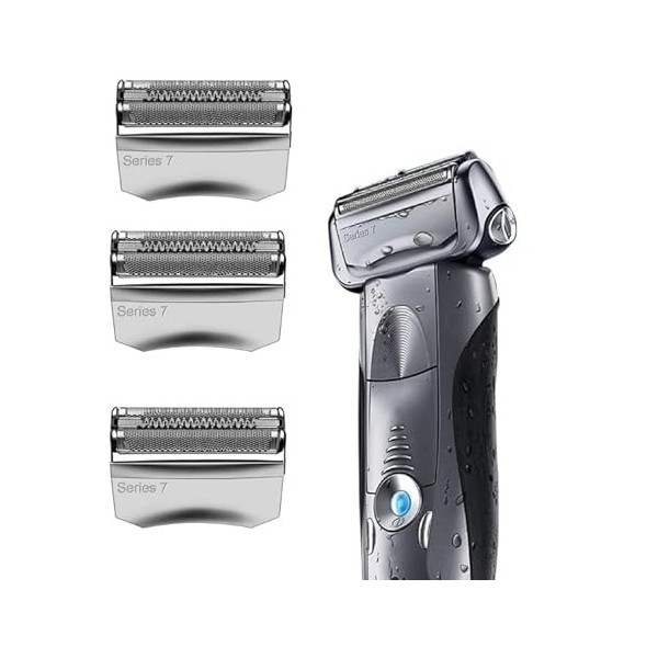 Lot de 3 têtes de rasoir électrique de rechange Series 7 70S, compatibles avec les rasoirs Braun Series 7 720cc, 730cc, 735s,