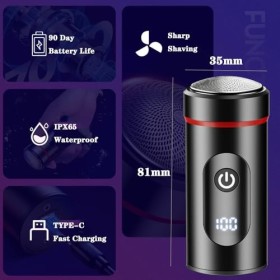 Mini Rasoir électrique, 8 * 3cm 7000rpm USB Rechargeable Shaver IPX7 étanche 90 Jours Dutilisation Prolongée Pour La Maison,