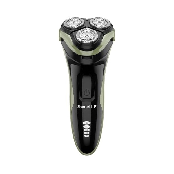 SweetLF Rasoir Electrique Homme Rechargeable Wet & Dry,Rasage avec 4D Têtes Rotatives,Rasage IPX7 Etanche + Tondeuse Barbe 10