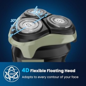 SweetLF Rasoir Electrique Homme Rechargeable Wet & Dry,Rasage avec 4D Têtes Rotatives,Rasage IPX7 Etanche + Tondeuse Barbe 10