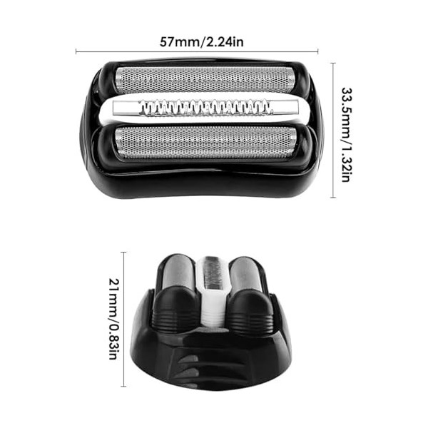 Bamyli 52B Tête de rechange compatible avec Braun Series 5, accessoires de rasoir électrique sans fil, tête de rasoir avec br