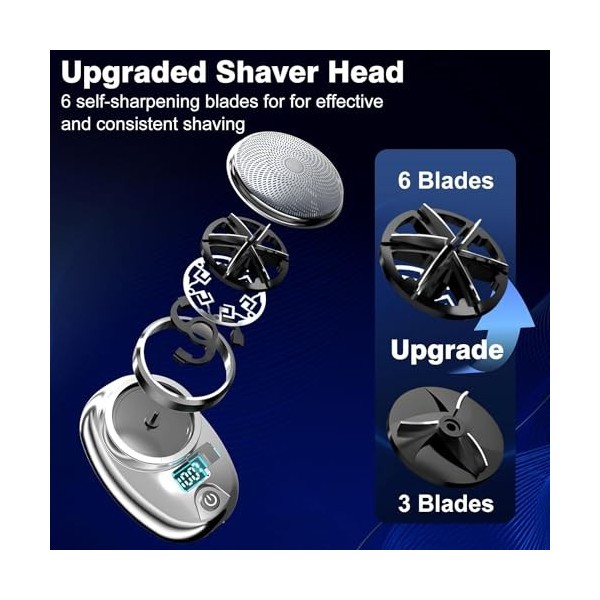 Mini rasoir électrique portable avec écran LED pour homme, rechargeable par USB, étanche, rasoir électrique portable, facile