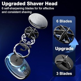 Mini rasoir électrique portable avec écran LED pour homme, rechargeable par USB, étanche, rasoir électrique portable, facile 