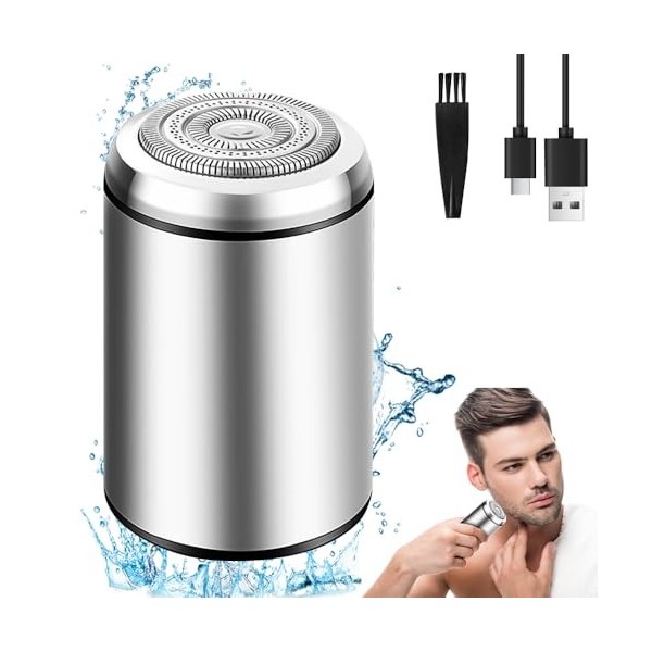 AVCXEC Mini Rasoir Electrique Homme, Mini Rasoir Électrique, Rasoir Électrique Portable Mini Shave, Corps en Alliage, Rasoir 