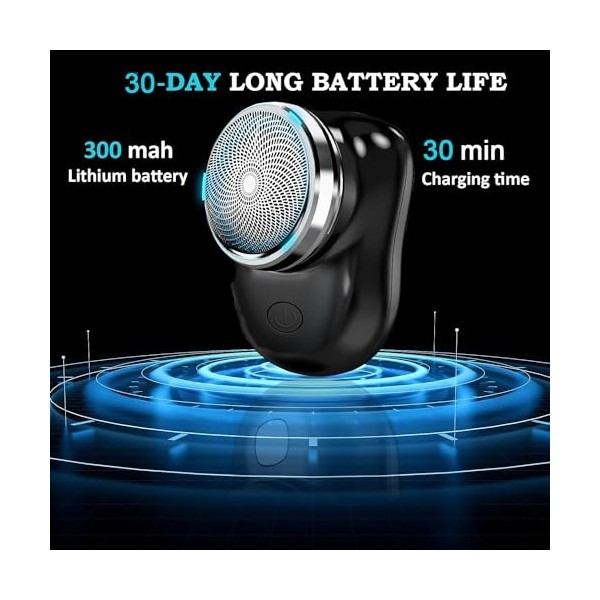 Mini Rasoir électrique, 8500tr/min Mini Rasage électrique 30 Jours DUtilisation Prolongée Avec Lame En Acier De 20 Pages Et
