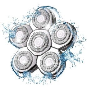 Lot de 6 lames de rechange pour rasoir électrique, étanche, pour homme, argenté