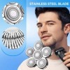Lot de 6 lames de rechange pour rasoir électrique, étanche, pour homme, argenté