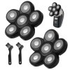 Lot de 2 têtes de rechange universelles pour rasoir électrique 6D pour homme chauve, facile à installer, pour rasoir humide e