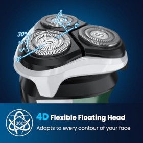 SweetLF Rasoir Electriques Hommes,USB Plug-and-Play, Autonomie de 120 Mins,Rasoir 4D à Tête Flottante,Étanchéité IPX7,Usage H