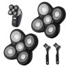 Lot de 2 têtes de rechange universelles pour rasoir électrique 5D pour homme chauve, facile à installer, pour rasoir humide e