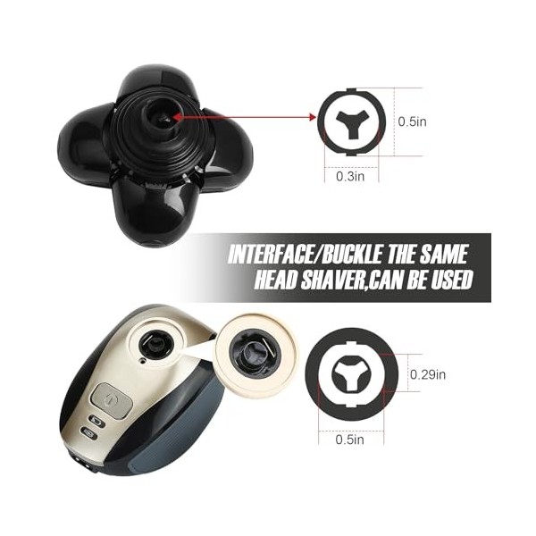 Lot de 2 têtes de rechange universelles pour rasoir électrique 5D pour homme chauve, facile à installer, pour rasoir humide e