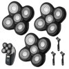 Lot de 3 têtes de rechange universelles pour rasoir électrique 5D pour homme chauve, facile à installer, pour rasoir humide e