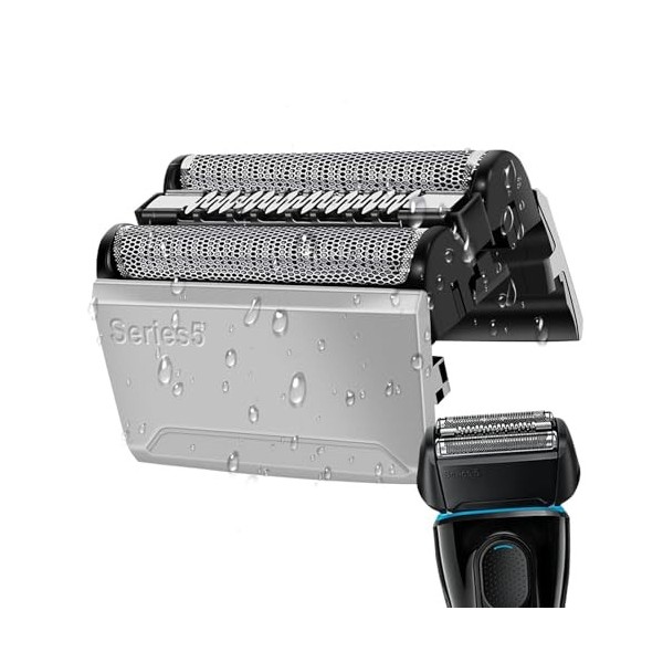 Tête de rechange Series 5 pour rasoir électrique pour homme Series 5, Clean & Renew 52S avec tondeuse de précision pour rasoi