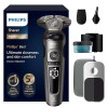 Philips Shaver S9000 Prestige, rasoir électrique Wet&Dry, or, technologie SkinIQ, pochette premium, plateau de charge Qi, ton
