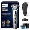 Philips Shaver S9000, rasoir électrique Wet&Dry, système de rasage Lift & Cut et technologie SkinIQ, tondeuse rétractable, Qu