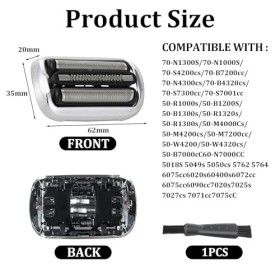 Roinaid 73S pour rasoir Braun Series 7, lame de rechange compatible avec le rasoir électrique Braun S7, tête de rasage rempla