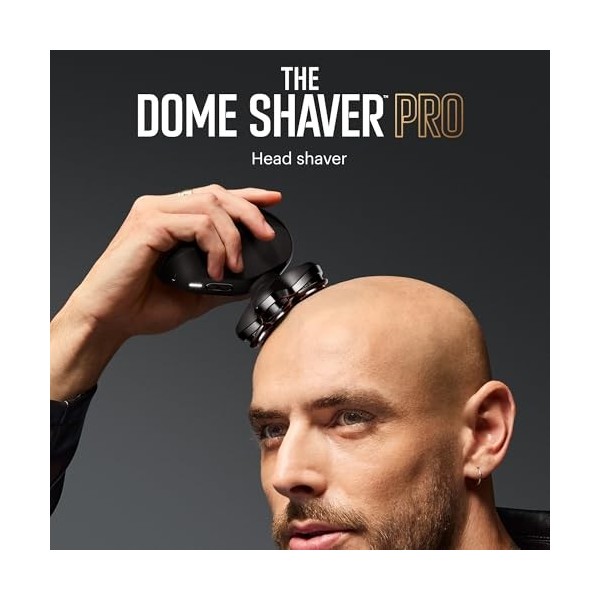 The Dome Shaver™ PRO MANSCAPED® : Rasoir pour la tête pour Homme – Cinq têtes de rasage, Technologies SkinSafe® & FlexAdjust,