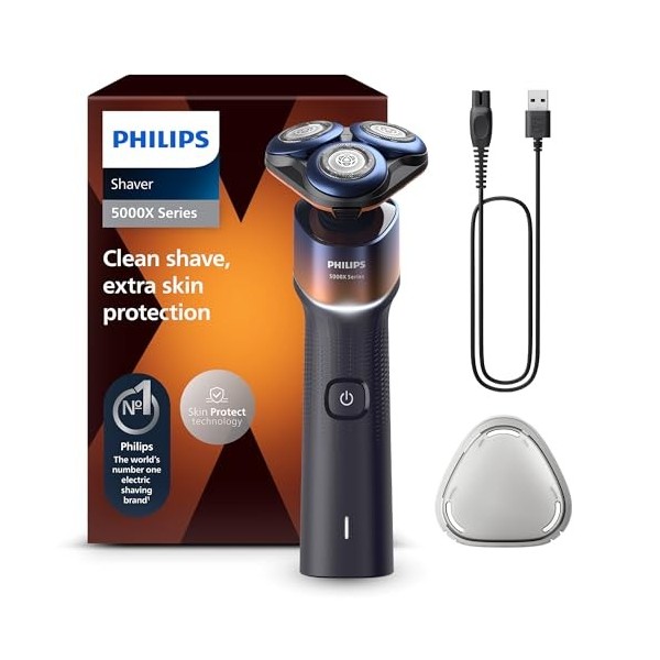 Philips Rasoir Series 5000 - rasoir électrique Wet & Dry avec technologie SkinIQ, tondeuse rétractable, coffret de voyage, Qu