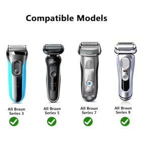 Étui compatible avec rasoir Braun S3/5/7/9, boîte de rangement rigide étanche pour voyage à la maison, avec un cordon et deux