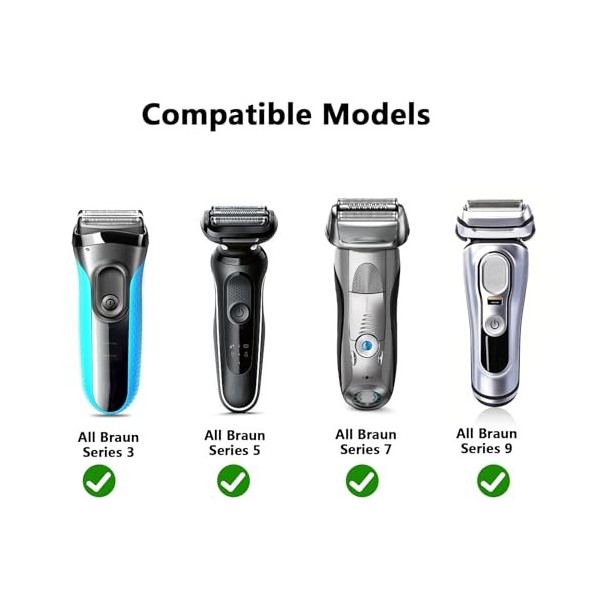 Étui compatible avec rasoir Braun S3/5/7/9, boîte de rangement rigide étanche pour voyage à la maison, avec un cordon et deux