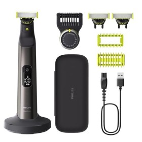 Philips OneBlade Pro 360 Authentique Visage+Corps - Tondeuse à barbe électrique, rasoir et tondeuse corps, 2 lames 360, 1 sab