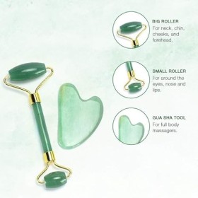 Gua Sha Set and Jade Roller, Guasha Tool Face, Jade Gua Sha & Face Rollers for Women, Beauty Massage Face Roller for Body Mus