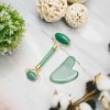 Prettivo Gua Sha & Jade Ensemble de rouleaux de massage facial en quartz rose pour homme et femme – Cadeau de soins personnel