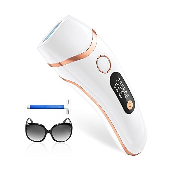Épilateur Lumière Pulsée, Épilateur Laser Definitive-999,999 Flashes, 2 Modes 5 Niveaux Énergie IPL Épilation pour Aisselles/