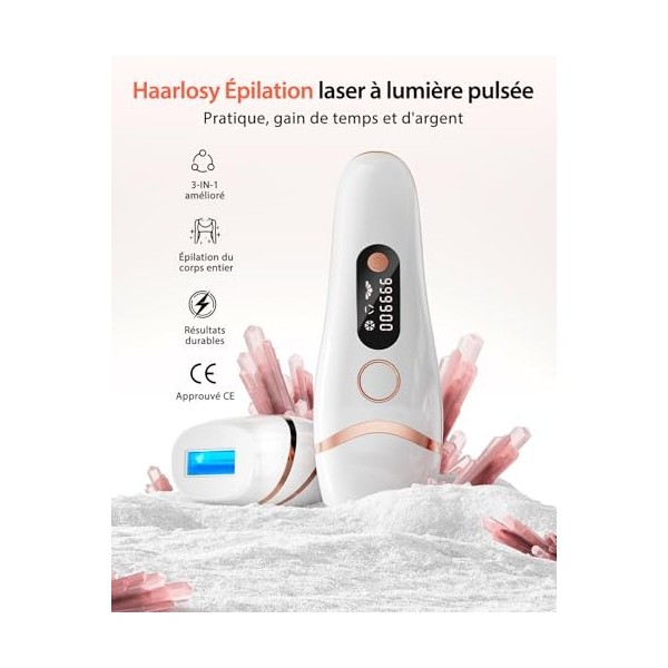 Épilateur Lumière Pulsée, Épilateur Laser Definitive-999,999 Flashes, 2 Modes 5 Niveaux Énergie IPL Épilation pour Aisselles/