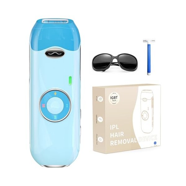 Haarlosy Épilateur Lumière Pulsée, 22J IGPT Épilation Laser pour Hommes/Femmes, 999 900 Lumière Pulsée, 3 Niveaux dénergie I