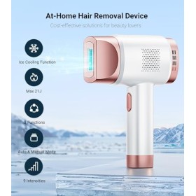 Épilateur Lumière Pulséee avec Fonction de Refroidissement, 21J Épilateur Laser avec Grand Écran LCD, Fonctions HR/SC/RA,9 Ni
