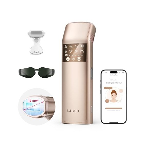 Épilateur Lumière Pulsée IPL pour les femmes et les hommes, Super Rapide Triple Pulsées, Refroidissement par Saphir à 3°C, In