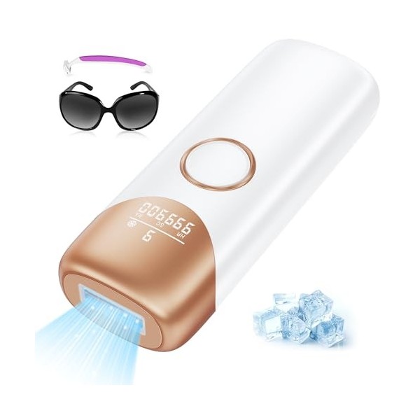 Épilateur lumière pulsée IPL avec fonction avancée 3 en 1, haute énergie 19.8J,Flash 999,900, énergie de 9 niveaux, parfait p