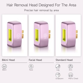 Épilateur à Lumière Pulsée, 0,5 Seconde/Flash, 3 Têtes Pour Une Épilation Précise, Énergie Max 20 J, Système de Glace, Épilat