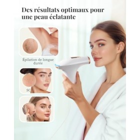 Haarlosy Épilateur Lumière Pulsée de Glace,IPL Épilateur Laser 999,900 Flashes avec 9 Niveaux et 3 Fonctions - HR/SC/RA pour 