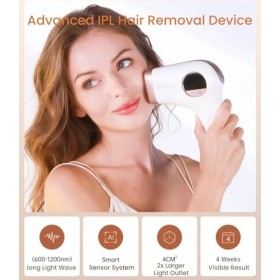 Epilateur Lumière Pulsée IPL, 600NM-1200NM Appareil dépilation Efficace avec 5 niveaux Epilateur à Lumière Pulsée pour Homme