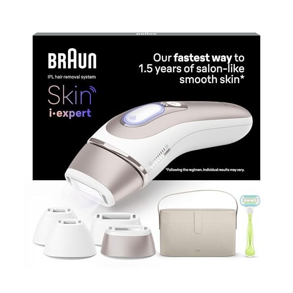 Braun Skin i·expert, Épilateur À Lumière Pulsée Intelligent, Épilation À Domicile, Alternative Au Laser, Avec Application, Va...