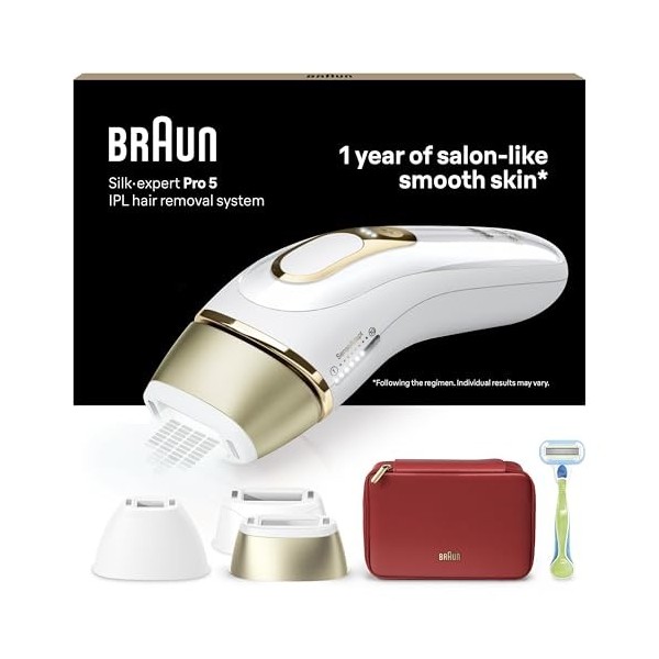 Braun Silk·expert Pro 5 Épilateur À Lumière Pulsée, Épilation Semi-Définitive, Alternative Au Laser Pour 1 An De Peau Douce, 
