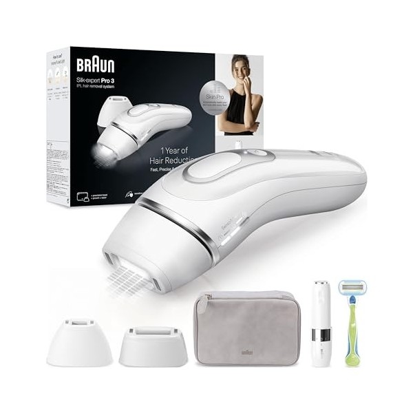 Braun Silk·expert Pro 3 Épilateur À Lumière Pulsée, Épilation Semi-Définitive, Pour Jusquà 1 An De Peau Douce, Alternative D