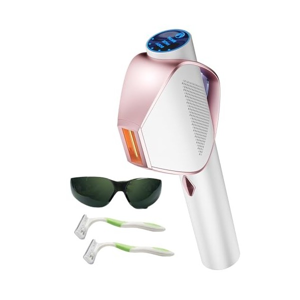 AMINZER Épilateur Lumière Pulsée avec Technologie Flash Rapide IGBT, 19,8J IPL Épilateur Laser Definitive avec 600NM pour Div