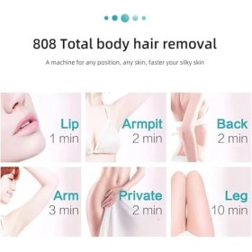 INFJMH Épilateur laser à diode 808, point de congélation indolore pour usage domestique, rapide et permanent, convient pour h
