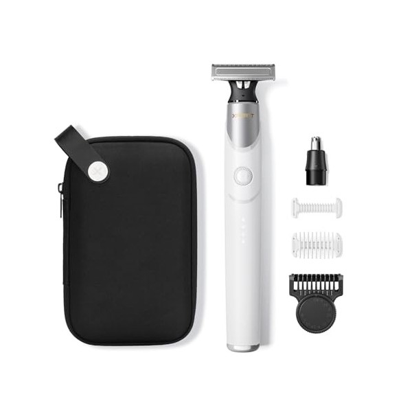Xpert T Magnétique Tondeuse Barbe Rasoir Electriques Tout-En-Un Avec Étui, Peigne Réglable 12-En-1, Tondeuse à Nez, Epilateur