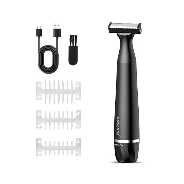 Tondeuse pour homme - Funstant Safe Manscape - Pour le corps, les poils pubiens et intimes - Résistant à leau - Humide/sec -