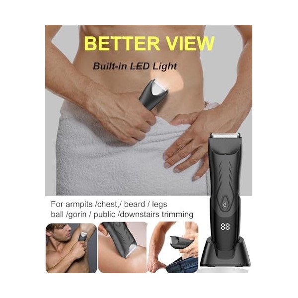 Tondeuse à poils pour homme, tondeuse publique/balle/goin avec protection sans danger pour la peau, tondeuse étanche à charge