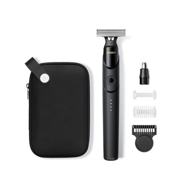 Xpert T Magnétique Tondeuse Barbe & Rasoir Electriques Tout-En-U Avec Étui, Peigne Réglable 12-En-1, Tondeuse à Nez, Epilateu