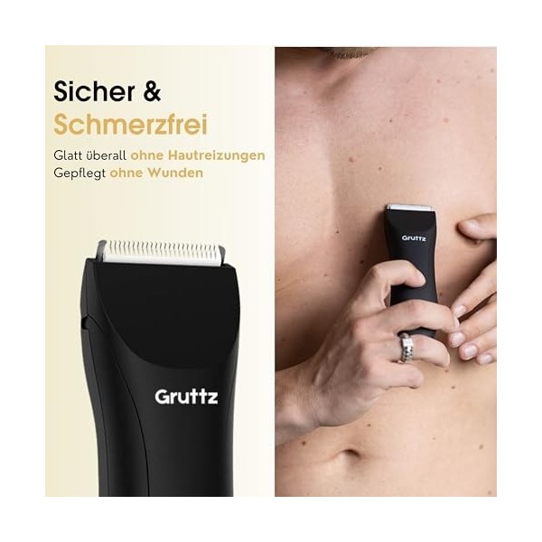 Gruttz Lifeshaver v2 - Bodygroomer Hommes - Body Trimmer - Fabriqué pour la région pubienne - Comprend Travelbag