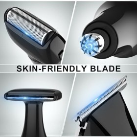 Hatteker Tondeuse Corps électrique Rasoir pour le dos Homme avec bras extensible Rasoir dorsal ajustable du corps,visage,bras